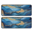 thumbnail image 1 of Kitchen Rugs Sets Of 2,Blue White Gold Marble Pattern Anti Fatigue Kitchen Mat Rugs Non Slip Washable,Decorative Kitchen Floor Mats for Kitchen,Sink,Laundry,17"x47"+17"x47", 1 of 5