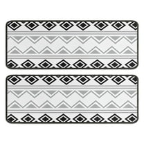 Kitchen Rugs Sets Of 2,Boho Black and White Geometric Ethnic Pattern Anti Fatigue Kitchen Mat Rugs Non Slip Washable,Decorative Kitchen Floor Mats for Kitchen,Sink,Laundry,17"x47" 17"x47"