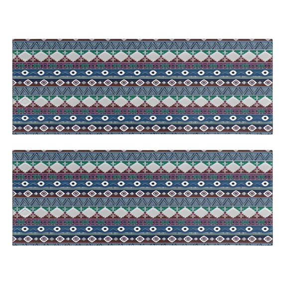Kitchen Rugs Sets Of 2,Boho Ethnic Geometric Pattern Anti Fatigue Kitchen Mat Rugs Non Slip Washable,Decorative Kitchen Floor Mats for Kitchen,Sink,Laundry,17"X47"