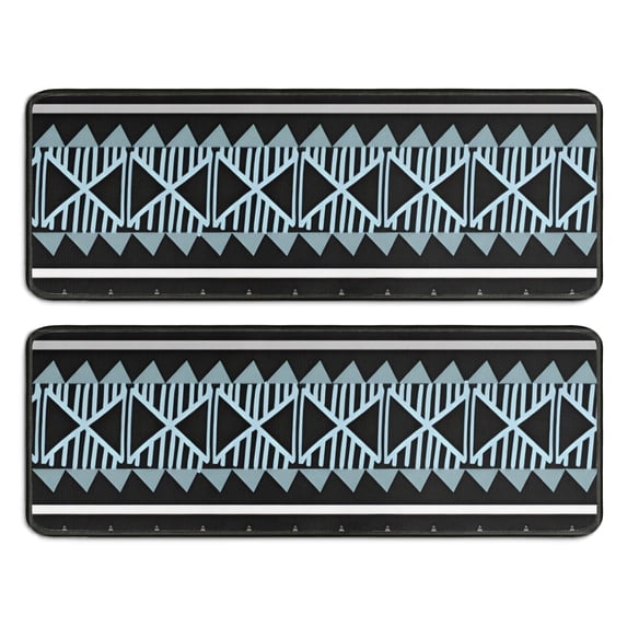 Kitchen Rugs Sets Of 2,Boho Multicolor Geometric Ethnic Pattern Anti Fatigue Kitchen Mat Rugs Non Slip Washable,Decorative Kitchen Floor Mats for Kitchen,Sink,Laundry,17"x47"+17"x47"