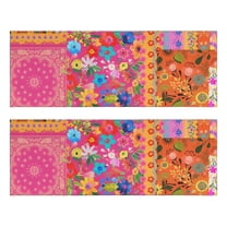 Kitchen Rugs Sets Of 2,Bright Pioneer Flower Patchwork Anti Fatigue Kitchen Mat Rugs Non Slip Washable,Decorative Kitchen Floor Mats for Kitchen,Sink,Laundry,17"X47"