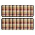 thumbnail image 1 of Kitchen Rugs Sets Of 2,Brown Beige Green and Red Checkered Pattern Anti Fatigue Kitchen Mat Rugs Non Slip Washable,Decorative Kitchen Floor Mats for Kitchen,Sink,Laundry,17"x47"+17"x47", 1 of 5