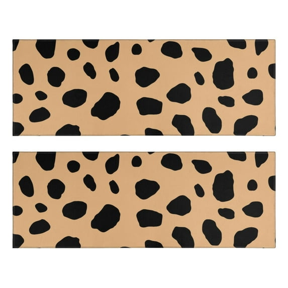 Kitchen Rugs Sets Of 2,Brown and Black Of Leopard Print Anti Fatigue Kitchen Mat Rugs Non Slip Washable,Decorative Kitchen Floor Mats for Kitchen,Sink,Laundry,17"X47"
