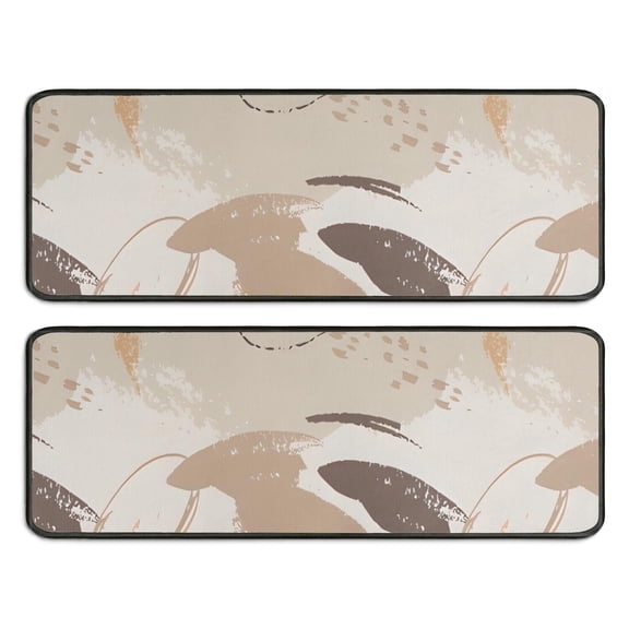 Kitchen Rugs Sets Of 2,Brown Boho Abstract Pattern Anti Fatigue Kitchen Mat Rugs Non Slip Washable,Decorative Kitchen Floor Mats for Kitchen,Sink,Laundry,17"x47"+17"x47"