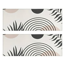 Kitchen Rugs Sets Of 2,Brown Boho Geometric and Plant Pattern Anti Fatigue Kitchen Mat Rugs Non Slip Washable,Decorative Kitchen Floor Mats for Kitchen,Sink,Laundry,17"X47"