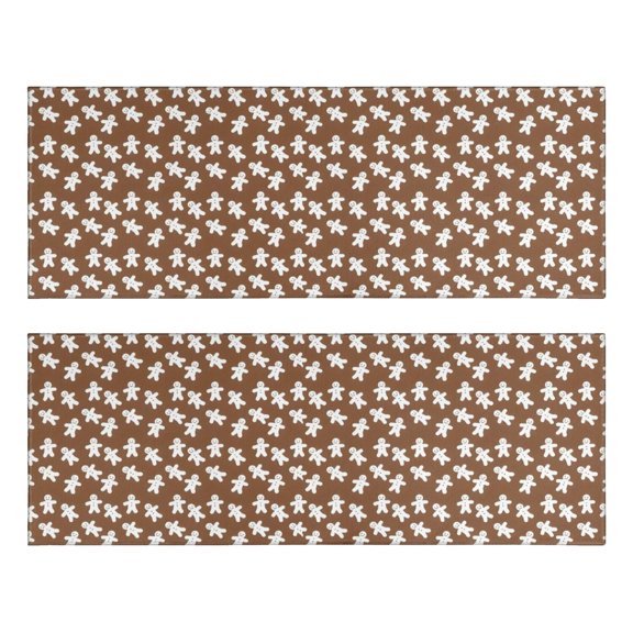 Kitchen Rugs Sets Of 2,Brown Christmas Gingerbread Pattern Anti Fatigue Kitchen Mat Rugs Non Slip Washable,Decorative Kitchen Floor Mats for Kitchen,Sink,Laundry,17"X47"