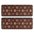 thumbnail image 1 of Kitchen Rugs Sets Of 2,Brown Christmas Snowflake Pattern Anti Fatigue Kitchen Mat Rugs Non Slip Washable,Decorative Kitchen Floor Mats for Kitchen,Sink,Laundry,17"x47"+17"x47", 1 of 5