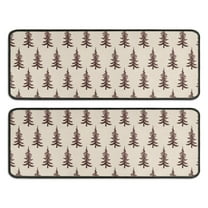 Kitchen Rugs Sets Of 2,Brown Christmas Tree Pattern Anti Fatigue Kitchen Mat Rugs Non Slip Washable,Decorative Kitchen Floor Mats for Kitchen,Sink,Laundry,17"x47" 17"x47"