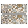 thumbnail image 1 of Kitchen Rugs Sets Of 2,Brown Ethnic Floral and Mandala Pattern Anti Fatigue Kitchen Mat Rugs Non Slip Washable,Decorative Kitchen Floor Mats for Kitchen,Sink,Laundry,17"x47"+17"x47", 1 of 5