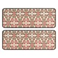 thumbnail image 1 of Kitchen Rugs Sets Of 2,Brown Geometric Flower Diamond Pattern Anti Fatigue Kitchen Mat Rugs Non Slip Washable,Decorative Kitchen Floor Mats for Kitchen,Sink,Laundry,17"x47"+17"x47", 1 of 5