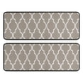 thumbnail image 1 of Kitchen Rugs Sets Of 2,Brown Geometric Quatrefoil Pattern Anti Fatigue Kitchen Mat Rugs Non Slip Washable,Decorative Kitchen Floor Mats for Kitchen,Sink,Laundry,17"x47"+17"x47", 1 of 5