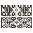 thumbnail image 1 of Kitchen Rugs Sets Of 2,Brown Geometric Triangle Diamond Pattern Anti Fatigue Kitchen Mat Rugs Non Slip Washable,Decorative Kitchen Floor Mats for Kitchen,Sink,Laundry,17"x47"+17"x47", 1 of 5