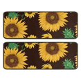 thumbnail image 1 of Kitchen Rugs Sets Of 2,Brown Green Bud Sunflower Pattern Anti Fatigue Kitchen Mat Rugs Non Slip Washable,Decorative Kitchen Floor Mats for Kitchen,Sink,Laundry,17"x47"+17"x47", 1 of 5