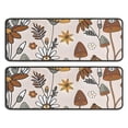 thumbnail image 1 of Kitchen Rugs Sets Of 2,Brown Mushroom Flower Light Pattern Anti Fatigue Kitchen Mat Rugs Non Slip Washable,Decorative Kitchen Floor Mats for Kitchen,Sink,Laundry,17"x47"+17"x47", 1 of 5