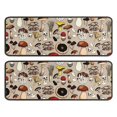 thumbnail image 1 of Kitchen Rugs Sets Of 2,Brown Mushroom Line Light Pattern Anti Fatigue Kitchen Mat Rugs Non Slip Washable,Decorative Kitchen Floor Mats for Kitchen,Sink,Laundry,17"x47"+17"x47", 1 of 5