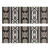 Kitchen Rugs Sets Of 2,Brown Triangular Geometric Pattern Anti Fatigue Kitchen Mat Rugs Non Slip Washable,Decorative Kitchen Floor Mats for Kitchen,Sink,Laundry,17"X47"