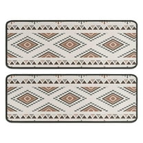 Kitchen Rugs Sets Of 2,Brown Triangular Geometric Pattern Anti Fatigue Kitchen Mat Rugs Non Slip Washable,Decorative Kitchen Floor Mats for Kitchen,Sink,Laundry,17"x47" 17"x47"