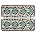 thumbnail image 1 of Kitchen Rugs Sets Of 2,Brown Triangular Geometric Pattern Anti Fatigue Kitchen Mat Rugs Non Slip Washable,Decorative Kitchen Floor Mats for Kitchen,Sink,Laundry,17"x47"+17"x47", 1 of 5