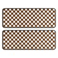 thumbnail image 1 of Kitchen Rugs Sets Of 2,Brown and White Checkerboard Pattern Anti Fatigue Kitchen Mat Rugs Non Slip Washable,Decorative Kitchen Floor Mats for Kitchen,Sink,Laundry,17"x47"+17"x47", 1 of 5