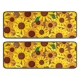 thumbnail image 1 of Kitchen Rugs Sets Of 2,Brown Yellow Sunflower Pattern Anti Fatigue Kitchen Mat Rugs Non Slip Washable,Decorative Kitchen Floor Mats for Kitchen,Sink,Laundry,17"x47"+17"x47", 1 of 5