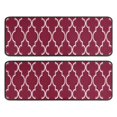 thumbnail image 1 of Kitchen Rugs Sets Of 2,Burgundy Geometric Quatrefoil Pattern Anti Fatigue Kitchen Mat Rugs Non Slip Washable,Decorative Kitchen Floor Mats for Kitchen,Sink,Laundry,17"x47"+17"x47", 1 of 5