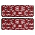 thumbnail image 1 of Kitchen Rugs Sets Of 2,Burgundy and White Wavy Pattern Anti Fatigue Kitchen Mat Rugs Non Slip Washable,Decorative Kitchen Floor Mats for Kitchen,Sink,Laundry,17"x47"+17"x47", 1 of 5