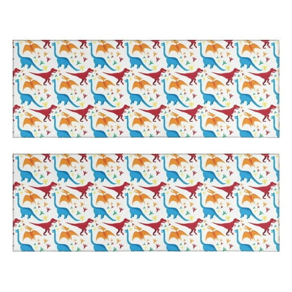 Kitchen Rugs Sets Of 2,Colorful Dinosaurs Pattern Anti Fatigue Kitchen Mat Rugs Non Slip Washable,Decorative Kitchen Floor Mats for Kitchen,Sink,Laundry,17"X47"