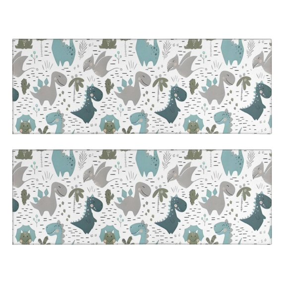 Kitchen Rugs Sets Of 2,Colorful Dinosaurs Plants Pattern Anti Fatigue Kitchen Mat Rugs Non Slip Washable,Decorative Kitchen Floor Mats for Kitchen,Sink,Laundry,17"X47"