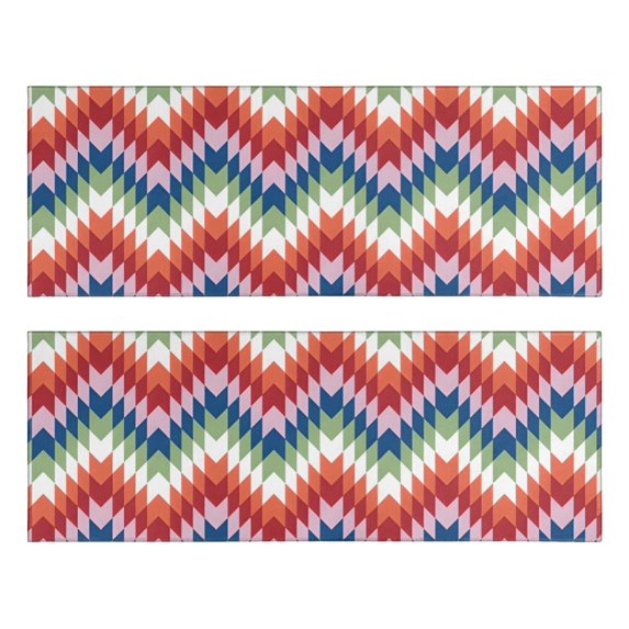 Kitchen Rugs Sets Of 2,Colorful Geometric Chevron Pattern Anti Fatigue Kitchen Mat Rugs Non Slip Washable,Decorative Kitchen Floor Mats for Kitchen,Sink,Laundry,17"X47"
