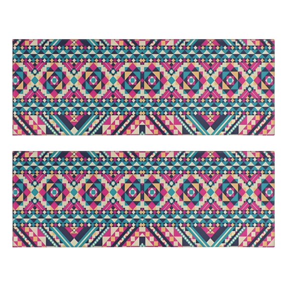 Kitchen Rugs Sets Of 2,Colorful Geometric Pattern Anti Fatigue Kitchen Mat Rugs Non Slip Washable,Decorative Kitchen Floor Mats for Kitchen,Sink,Laundry,17"X47"