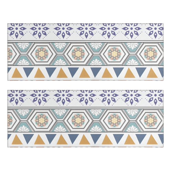 Kitchen Rugs Sets Of 2,Colorful Geometric Striped Pattern Anti Fatigue Kitchen Mat Rugs Non Slip Washable,Decorative Kitchen Floor Mats for Kitchen,Sink,Laundry,17"X47"