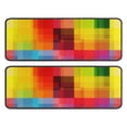 thumbnail image 1 of Kitchen Rugs Sets Of 2,Colorful Rainbow Checkered Pattern Anti Fatigue Kitchen Mat Rugs Non Slip Washable,Decorative Kitchen Floor Mats for Kitchen,Sink,Laundry,17"x47"+17"x47", 1 of 5