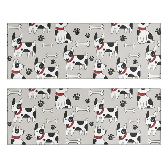 Kitchen Rugs Sets Of 2,Cute Cartoon Dog Anti Fatigue Kitchen Mat Rugs Non Slip Washable,Decorative Kitchen Floor Mats for Kitchen,Sink,Laundry,17"X47"