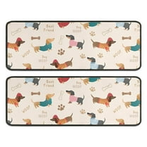 Kitchen Rugs Sets Of 2,Dachshund Anti Fatigue Kitchen Mat Rugs Non Slip Washable,Decorative Kitchen Floor Mats for Kitchen,Sink,Laundry,17"x47" 17"x47"
