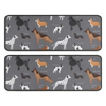 Kitchen Rugs Sets Of 2,Dalmatian Corgi Bulldog Anti Fatigue Kitchen Mat Rugs Non Slip Washable,Decorative Kitchen Floor Mats for Kitchen,Sink,Laundry,17"x47" 17"x47"