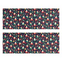 Kitchen Rugs Sets Of 2,Dark Blue Christmas Santa and Gnome Pattern Anti Fatigue Kitchen Mat Rugs Non Slip Washable,Decorative Kitchen Floor Mats for Kitchen,Sink,Laundry,17"X47"