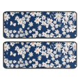 thumbnail image 1 of Kitchen Rugs Sets Of 2,Dark Blue Daisy Flower Pattern Anti Fatigue Kitchen Mat Rugs Non Slip Washable,Decorative Kitchen Floor Mats for Kitchen,Sink,Laundry,17"x47"+17"x47", 1 of 5