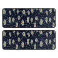 thumbnail image 1 of Kitchen Rugs Sets Of 2,Dark Blue Daisy Flower Pattern Anti Fatigue Kitchen Mat Rugs Non Slip Washable,Decorative Kitchen Floor Mats for Kitchen,Sink,Laundry,17"x47"+17"x47", 1 of 5