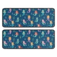 thumbnail image 1 of Kitchen Rugs Sets Of 2,Dark Blue Princess Mermaid Sea Pattern Anti Fatigue Kitchen Mat Rugs Non Slip Washable,Decorative Kitchen Floor Mats for Kitchen,Sink,Laundry,17"x47"+17"x47", 1 of 5