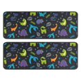 thumbnail image 1 of Kitchen Rugs Sets Of 2,DarkBlue Dinosaurs Words Pattern Anti Fatigue Kitchen Mat Rugs Non Slip Washable,Decorative Kitchen Floor Mats for Kitchen,Sink,Laundry,17"x47"+17"x47", 1 of 5