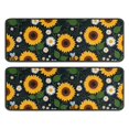 thumbnail image 1 of Kitchen Rugs Sets Of 2,DarkBlue Sunflower Bee Pattern Anti Fatigue Kitchen Mat Rugs Non Slip Washable,Decorative Kitchen Floor Mats for Kitchen,Sink,Laundry,17"x47"+17"x47", 1 of 5
