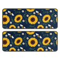 thumbnail image 1 of Kitchen Rugs Sets Of 2,DarkBlue Sunflower Bee Pattern Anti Fatigue Kitchen Mat Rugs Non Slip Washable,Decorative Kitchen Floor Mats for Kitchen,Sink,Laundry,17"x47"+17"x47", 1 of 5
