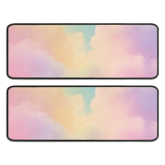 Kitchen Rugs Sets Of 2,Dreamy Pastel Sky Anti Fatigue Kitchen Mat Rugs Non Slip Washable,Decorative Kitchen Floor Mats for Kitchen,Sink,Laundry,17"x47"+17"x47"