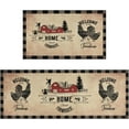 thumbnail image 1 of Kitchen Rugs Sets of 2 Farmhouse Style Brown Buffalo Plaid Rooster Kitchen Rug Washable Non-Slip Kitchen Floor Mats for in Front of Sink Farmhouse Kitchen Decor, 1 of 6