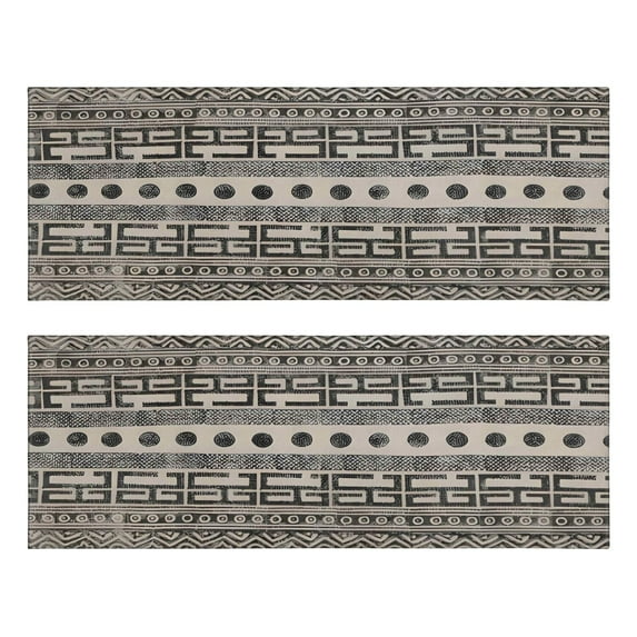 Kitchen Rugs Sets Of 2,Geometric Diamond Striped Pattern Anti Fatigue Kitchen Mat Rugs Non Slip Washable,Decorative Kitchen Floor Mats for Kitchen,Sink,Laundry,17"X47"