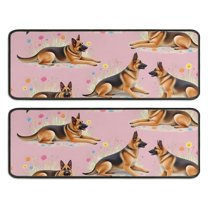 Kitchen Rugs Sets Of 2,German Shepherd Anti Fatigue Kitchen Mat Rugs Non Slip Washable,Decorative Kitchen Floor Mats for Kitchen,Sink,Laundry,17"x47" 17"x47"