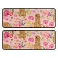 thumbnail image 1 of Kitchen Rugs Sets Of 2,Golden Retriever with Flowers Anti Fatigue Kitchen Mat Rugs Non Slip Washable,Decorative Kitchen Floor Mats for Kitchen,Sink,Laundry,17"x47"+17"x47", 1 of 5