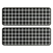 Kitchen Rugs Sets Of 2,Gray Black Checkerboard Checkered Pattern Anti Fatigue Kitchen Mat Rugs Non Slip Washable,Decorative Kitchen Floor Mats for Kitchen,Sink,Laundry,17"x47" 17"x47"