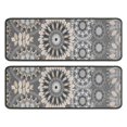 thumbnail image 1 of Kitchen Rugs Sets Of 2,Gray Floral Mandala and Leaf Pattern Anti Fatigue Kitchen Mat Rugs Non Slip Washable,Decorative Kitchen Floor Mats for Kitchen,Sink,Laundry,17"x47"+17"x47", 1 of 5
