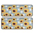 thumbnail image 1 of Kitchen Rugs Sets Of 2,Gray Sunflower White Flower Pattern Anti Fatigue Kitchen Mat Rugs Non Slip Washable,Decorative Kitchen Floor Mats for Kitchen,Sink,Laundry,17"x47"+17"x47", 1 of 5